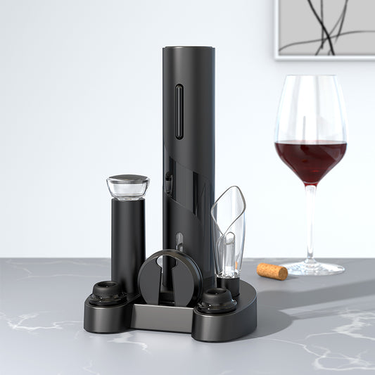 High quality Multifunction Wine stopper, wine pourer, Electric Bottle Opener Gift Set for ins Style WSET-01