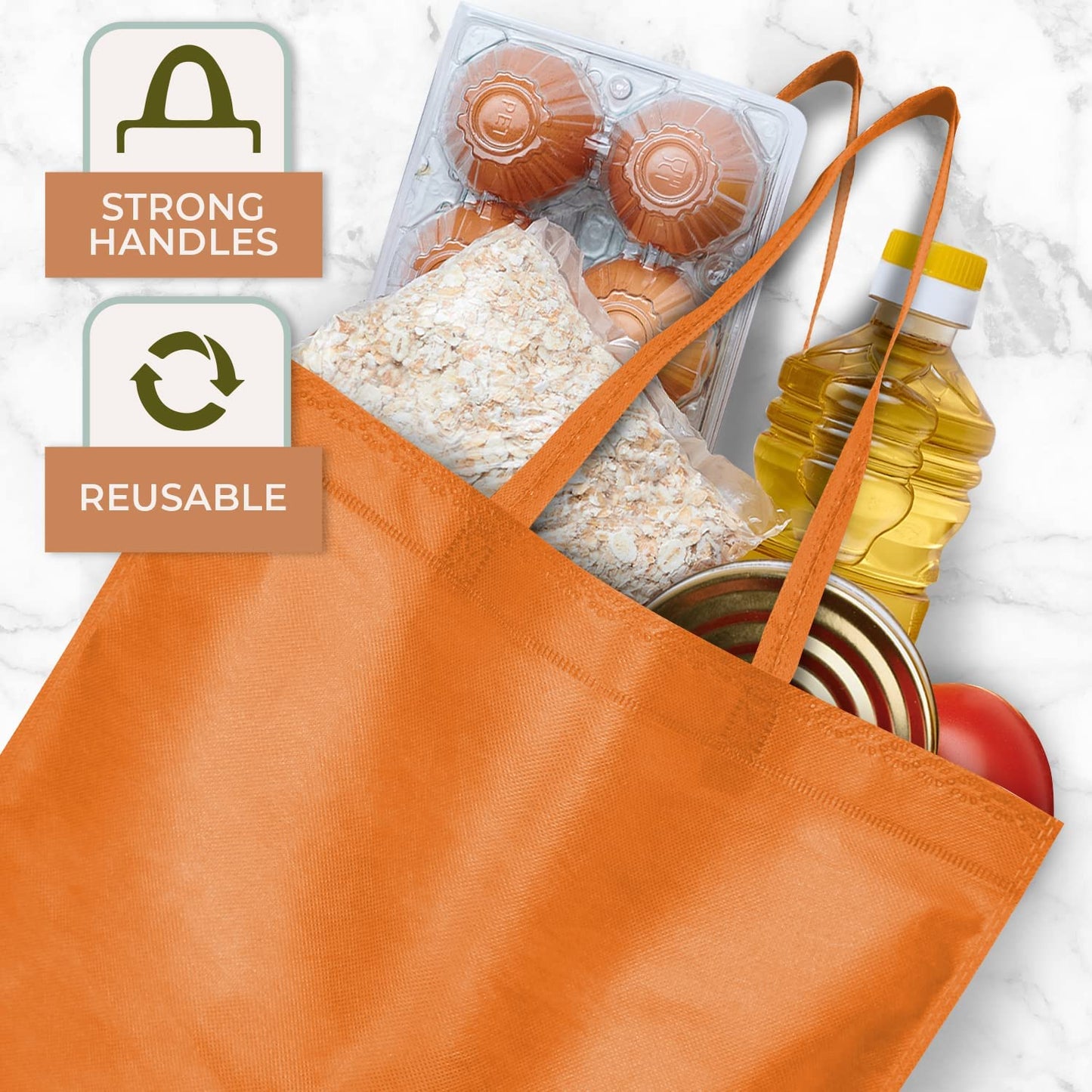 OEM Reusable Grocery Shopping Bags Bulk, Cloth Bags with Handles