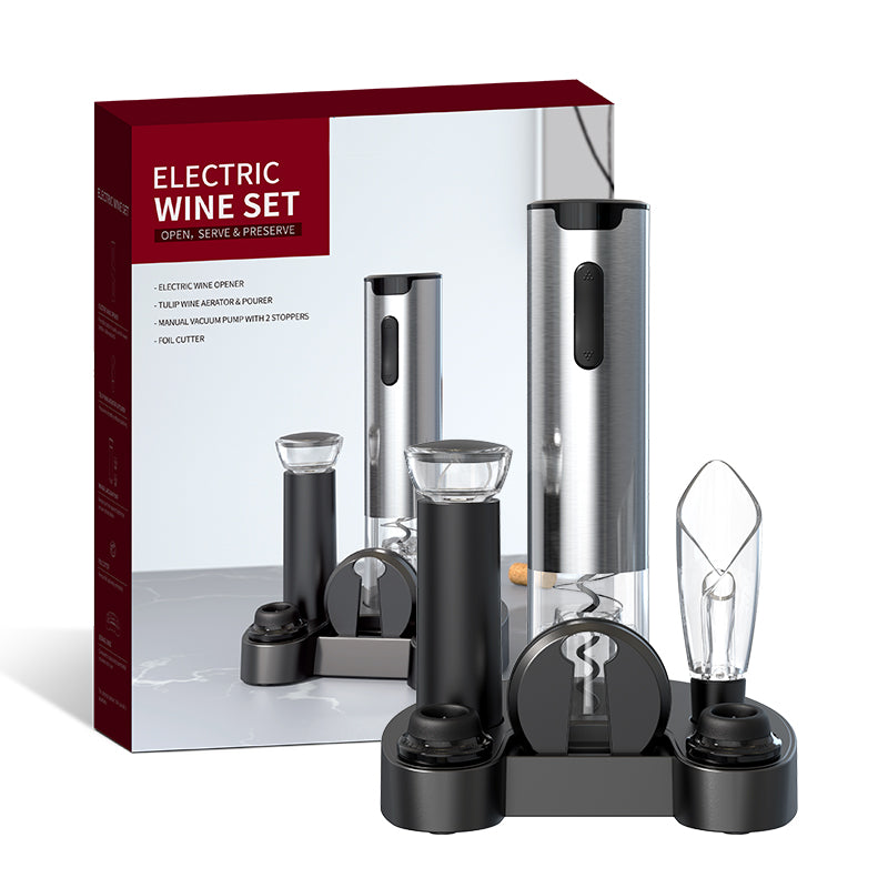 Bestseller Battery Operated Electric Automatic Red Wine Opener Set WSET-05