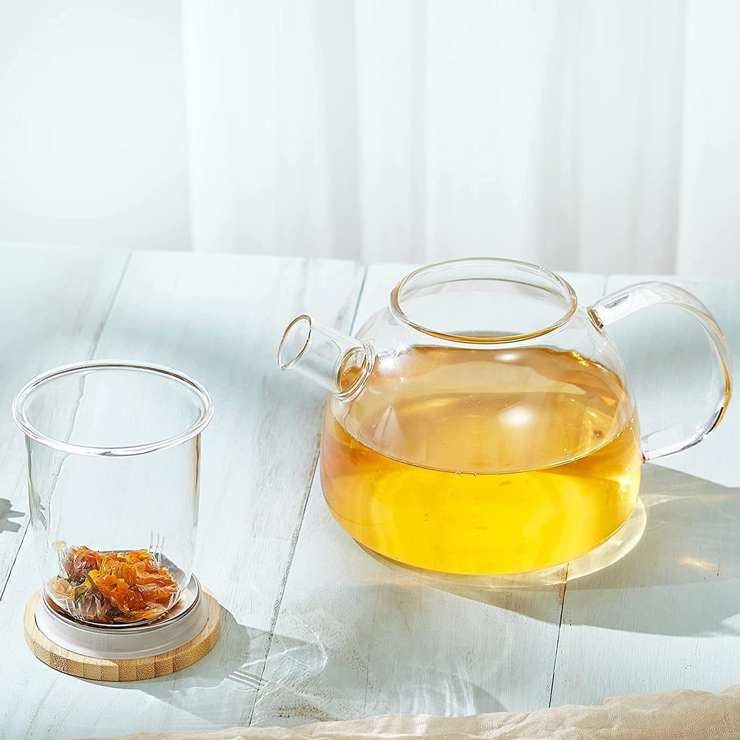 34oz/1000ml Glass Teapot with Glass Tea Infusers, Glass Tea Kettle for Loose Tea GLA-A003