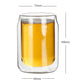 Hot sale new design Cola shape borosilicate double wall glass for beer GLA-005