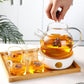 Glass Teapot With Infuser For Loose Tea And Blooming Tea  GLA-A001