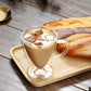 Double Walled Glass Coffee Mugs with Handle,Insulated Layer Coffee Cups GLA-H003