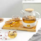 Glass Teapot With Infuser For Loose Tea And Blooming Tea  GLA-A001