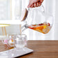 Glass Teapot Stovetop Safe 50.7oz Clear Glass Pitcher with Removable Filter Spout for Loose Leaf and Blooming Teabag GLA-A002
